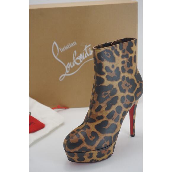 Christian Louboutin Bianca Bootie Size 35.5 NIB $1295 Leopard 120MM Platform - Picture 1 of 10